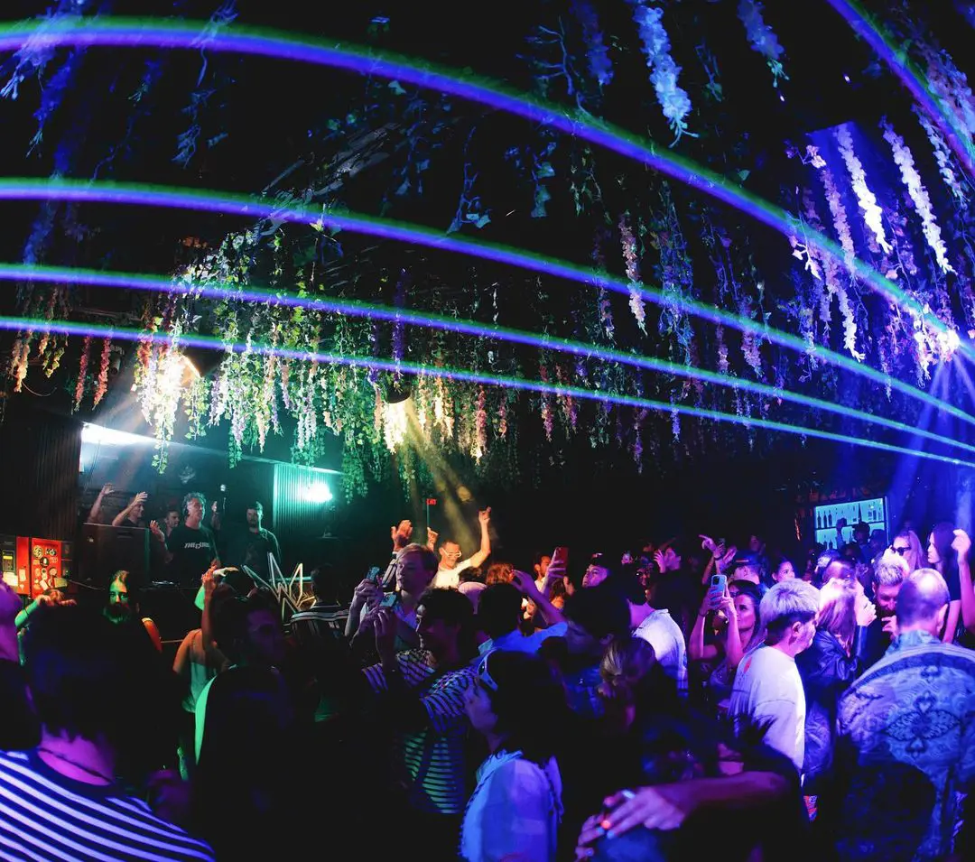 Treehouse dance floor full with people and famous DJs